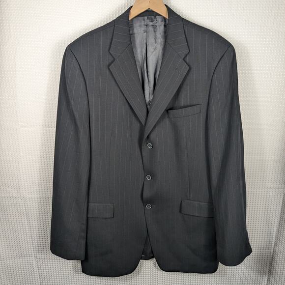 Brandini 42R Gray Pinstripe Blazer Made in Canada 100% Wool Union Made - Picture 1 of 7